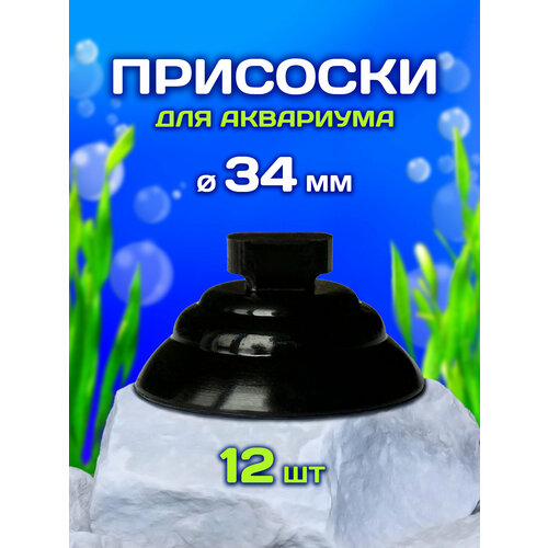 Присоски для аквариума, 34 мм, 12 шт, для фильтров и нагревателей