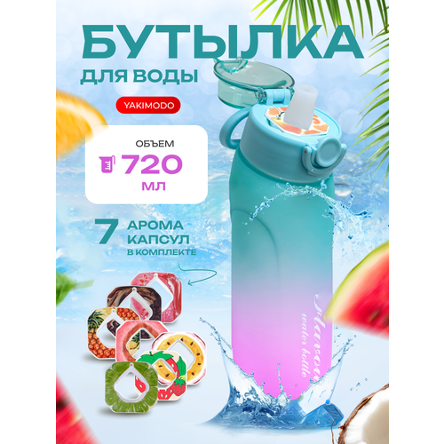 фото Бутылка с картриджами для вкуса с ароматизатором air up sport, капсулы которые меняют привкус воды, милая спортивная бутылочка с трубочкой обманывает твой мозг с разными вкусовыми насадками с запахом yakimodo