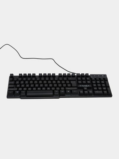 Игровая клавиатура, с RGB подсветкой, бесшумная и мышка Twolf TF200 — фото 1