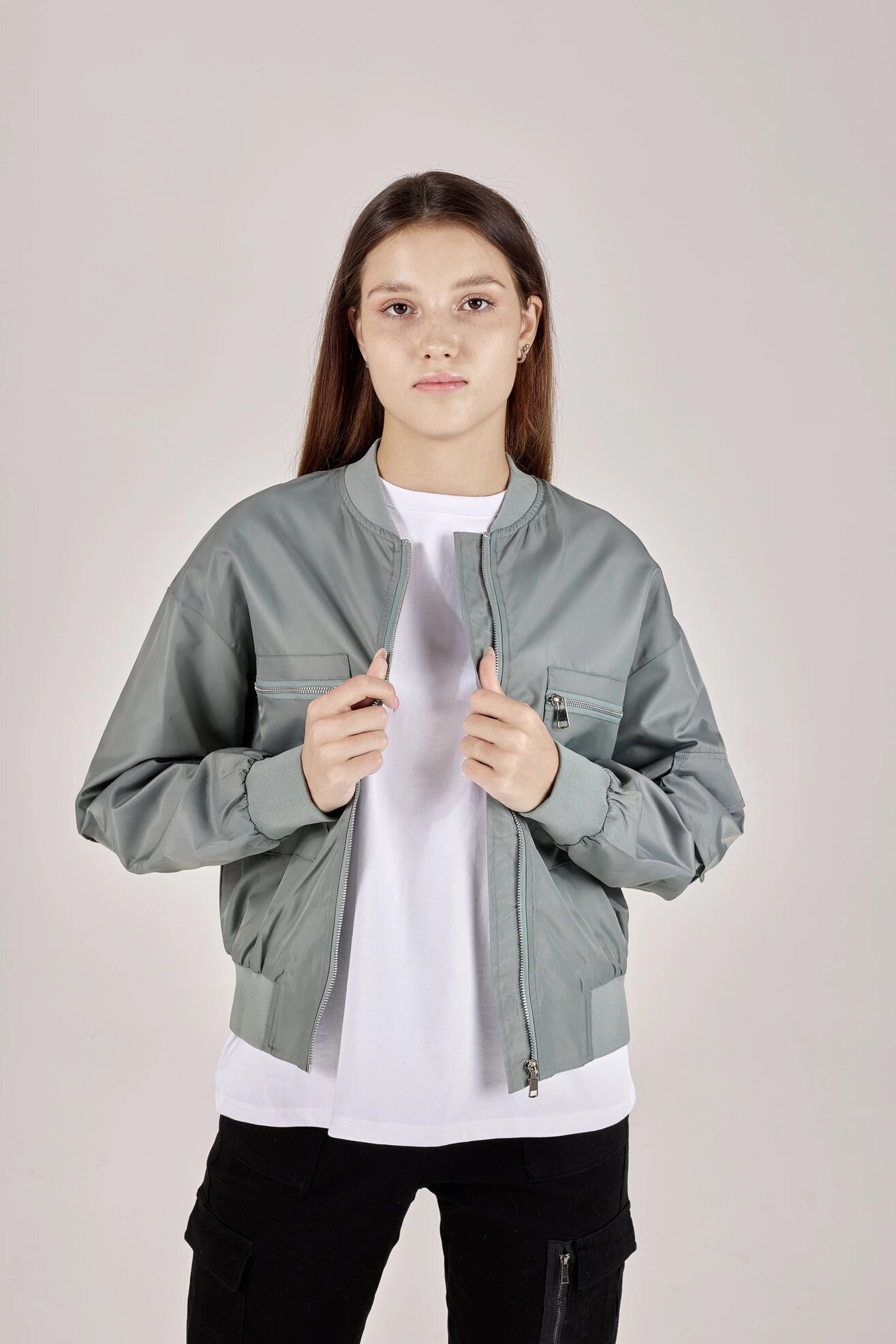 Бомбер Selfie, размер M, зелёный — фото 1