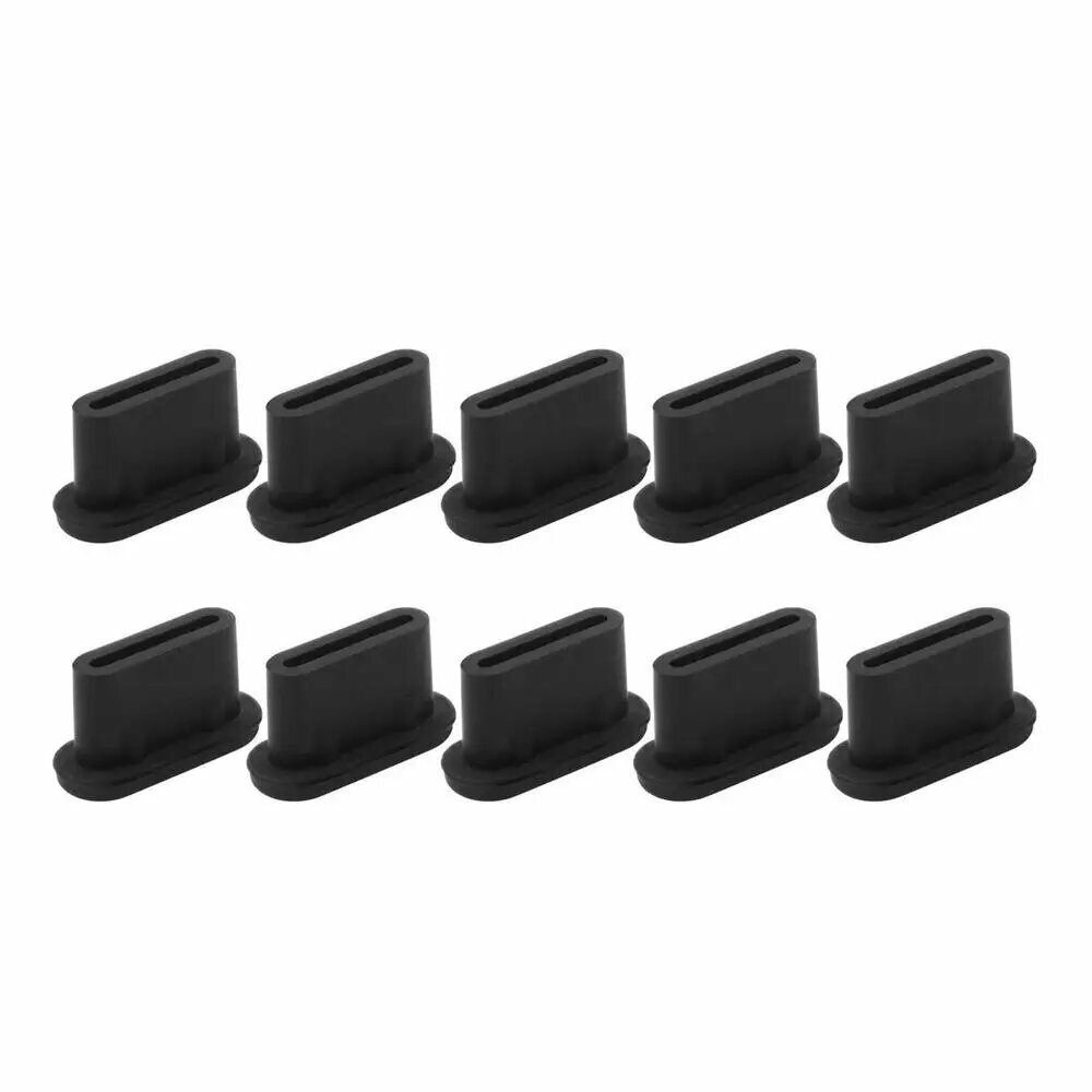 10 шт. колпачки USB C, силиконовые пылезащитные заглушки типа C, водонепроницаемые пылезащитные заглушки, совместимые с любым портом USB Type C для зарядки, Black