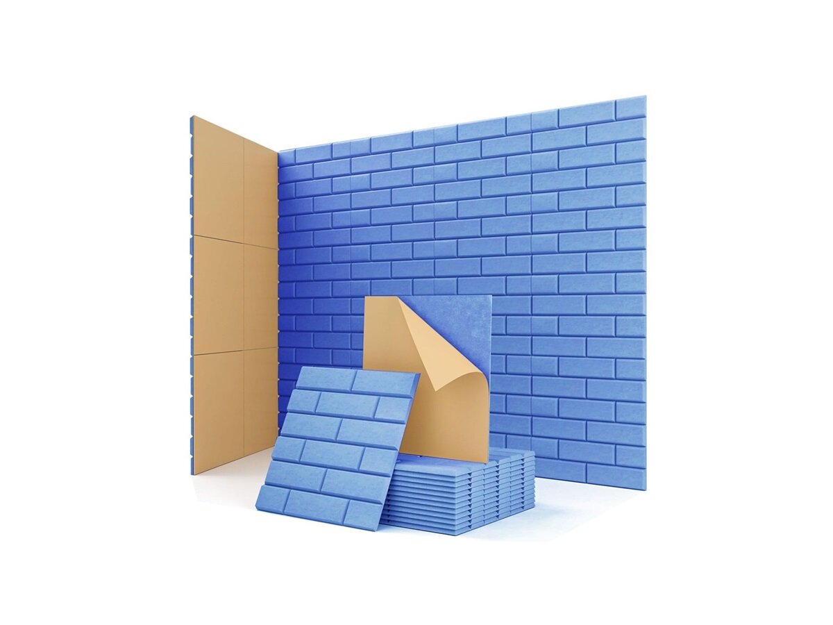 BEIYIN 48. шт Шумоизоляция Панель 300X300X9MM Звукоизоляционная самоклеящаяся Интерьерный декор