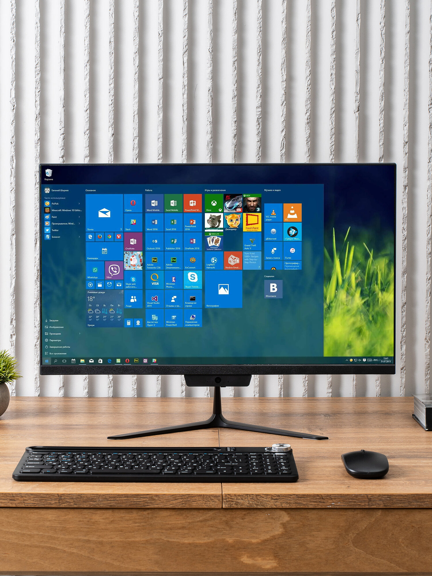Моноблок 24 дюйма, Intel Core i5 4590, Windows 11pro, SSD 1ТБ, RAM 16ГБ, Wi-Fi/Bluetooth, черный