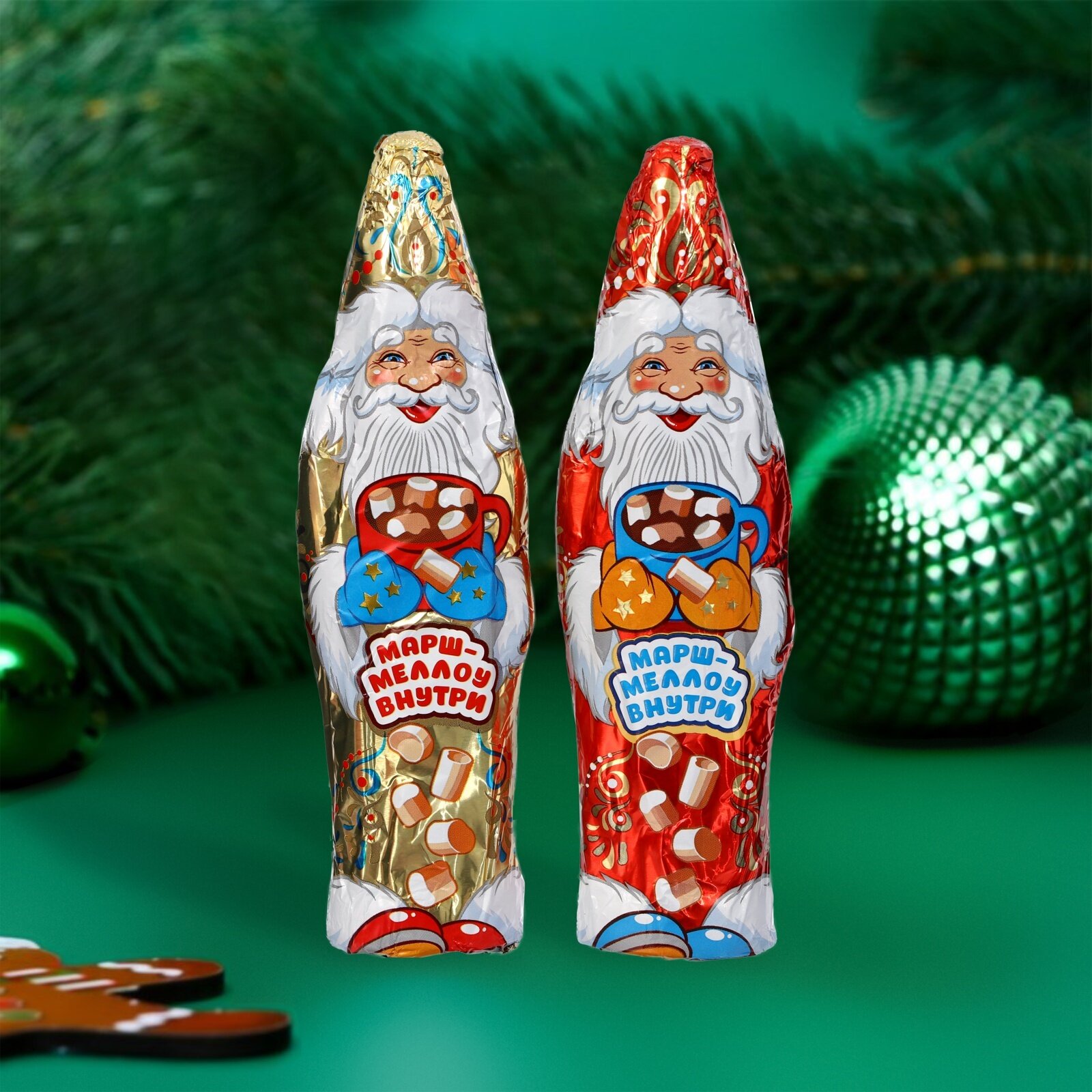 Шоколадная фигура Сима-Ленд "Дед Мороз" с маршмелоу премиум 70г