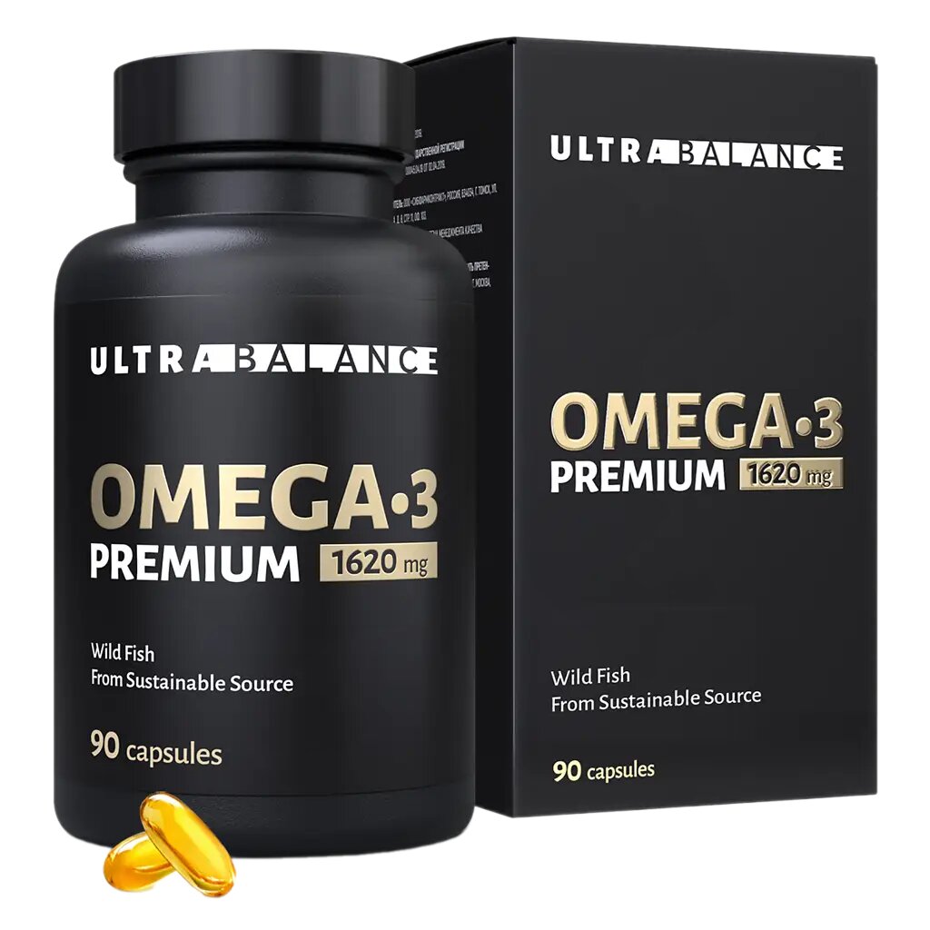 Омега-3/Omega-3 UltraBalance Premium жирные кислоты высокой концентрации мягкие желатиновые капсулы массой 1620 мг 90 шт