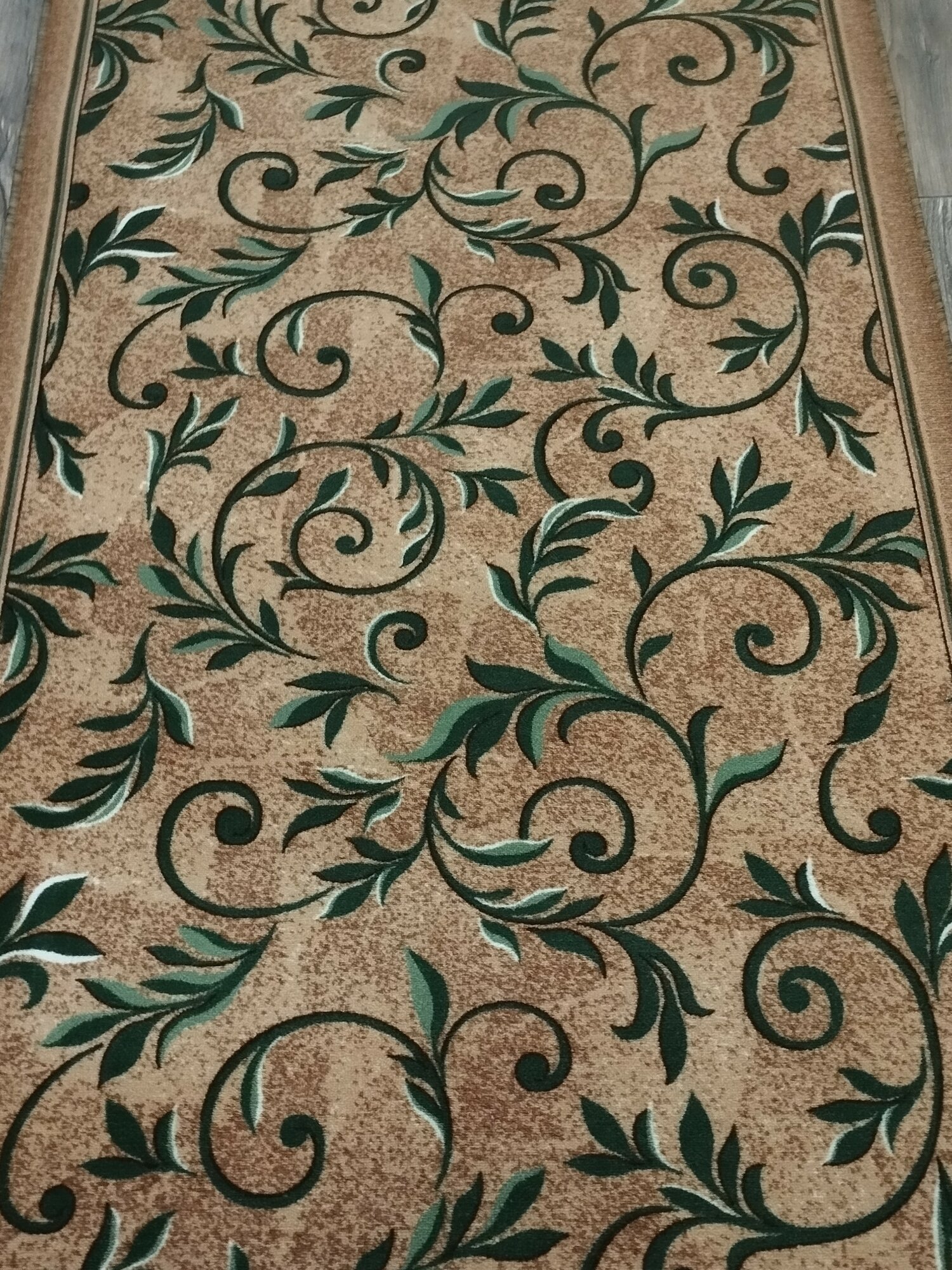 Ковровая дорожка на войлоке Витебские ковры с печатным рисунком 1161-36 зеленая 1.3*2.5 м