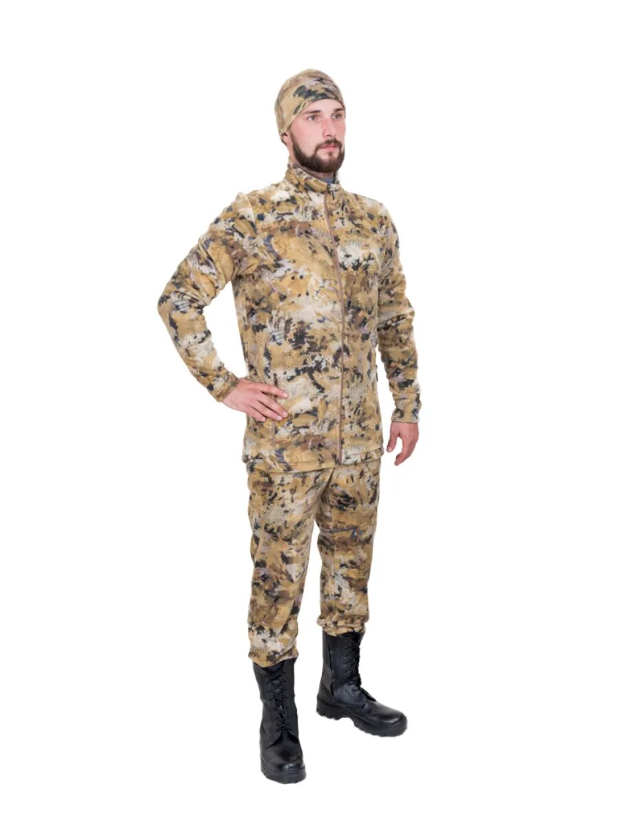 Мужской флисовый костюм Рябчик соты с зауженным силуэтом для туризма