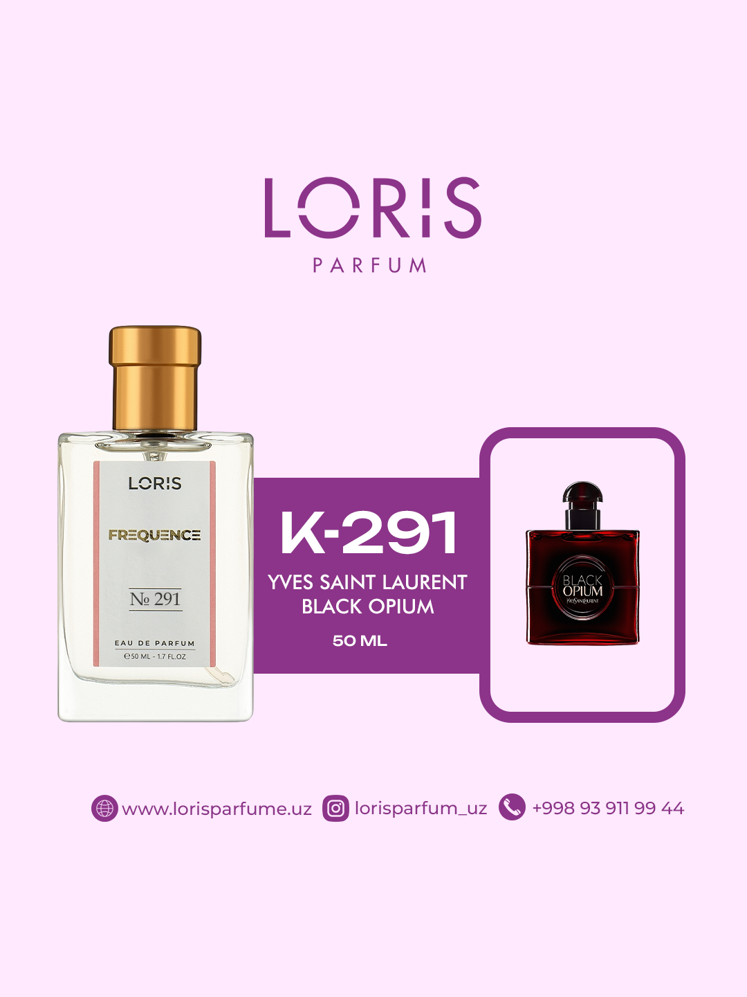 Женская парфюмерная вода "Loris Parfume" - Yves Saint Laurent - Opium Over Red, 50 мл, стойкость в течение дня