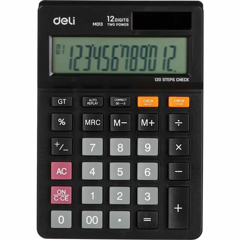 Калькулятор настольный Deli Touch EM01320 12-разрядный черный 149х103x29 мм
