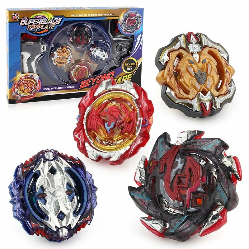Классическая арена для боев Beyblade Burst 4 в 1 с металлическими гироскопами