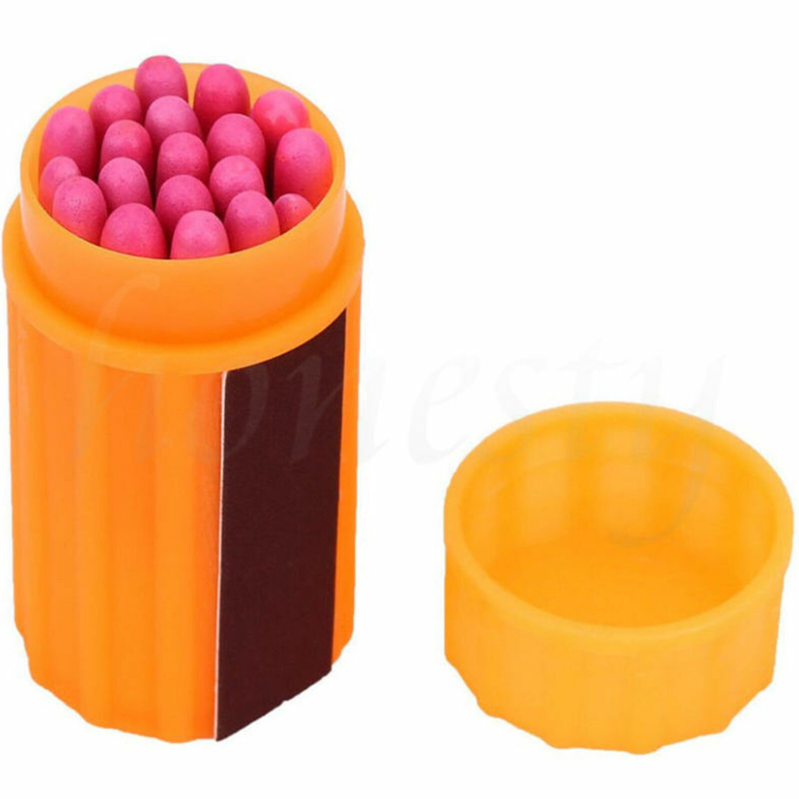 Набор для выживаия на открытом воздухе: ветрозащищенные водонепроницаемые спички для чрезвычайных ситуаций размер 5.5X2.8cm материал корпуса пластик тип пламени открытое водонепроницаемые материал спичек дерево количество 20 штук цвет оранжевый