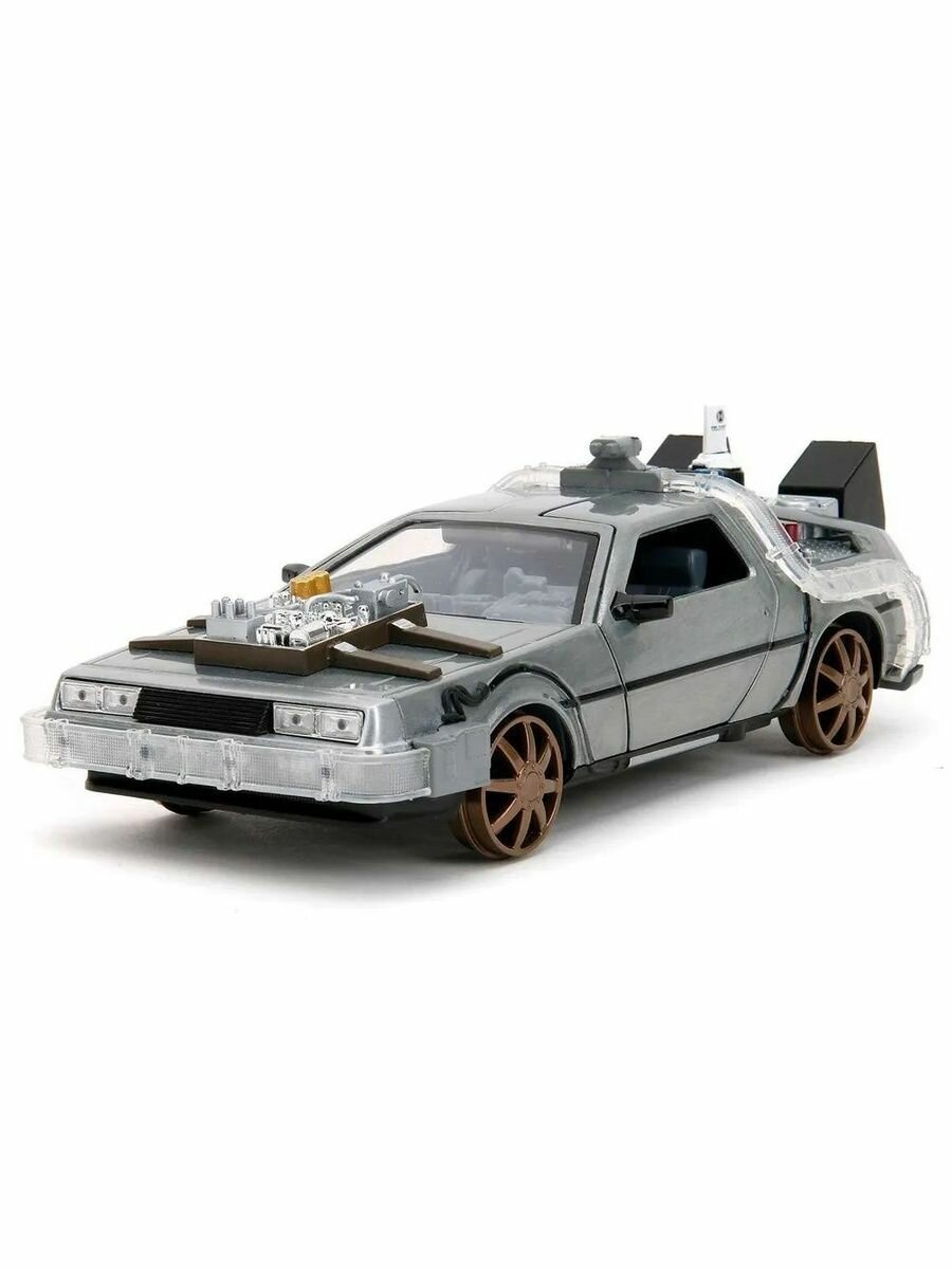 Игрушечная машинка коллекционная для детей и взрослых модель Time Machine (Back To The Future-3B), 1:24