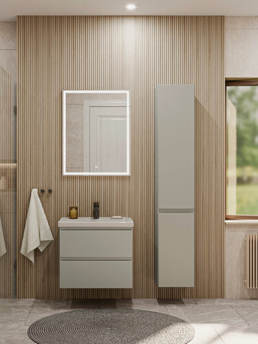 Изображение товара Шкаф-пенал подвесной SanStar Riana для ванной комнаты, грей