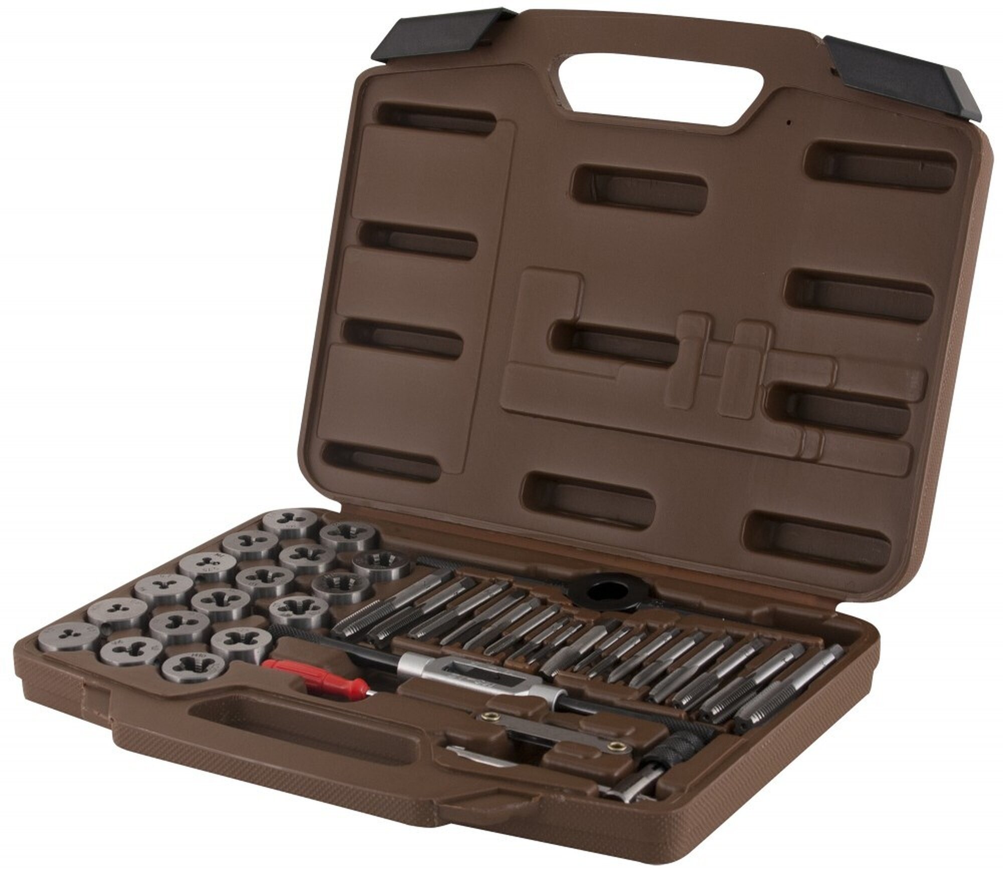 Набор метчиков и плашек OMBRA OMT40S, 40 предметов, высокоуглеродистая инструментальная сталь