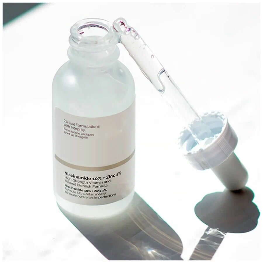 Препараты От Угревой Сыпи Сыворотка для лица от прыщей и акне Niacinamide 10% + Zinc 1% , объем 30 мл, с ниацинамидом и цинком