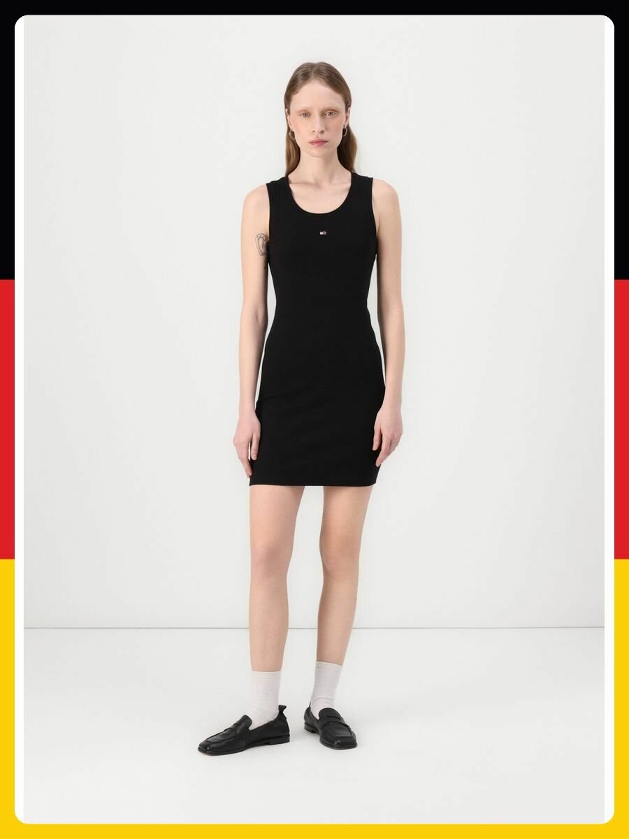 Платье Tommy Jeans Базовая коллекция, размер 3XL, черный