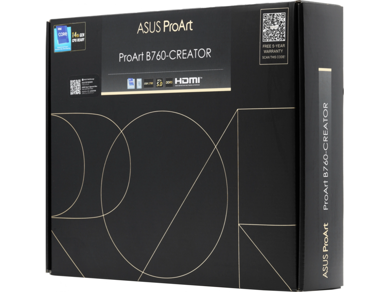 Материнская плата PROART B760-CREATOR, LGA1700, B760, 4*DDR5, 4*SATA, 3*M.2, 4*USB 3.2, 4*USB 2.0, Type-C, 2*PCIx16, 1*PCIx1, DP+HDMI, ATX; 90MB1F20-M1EAY0