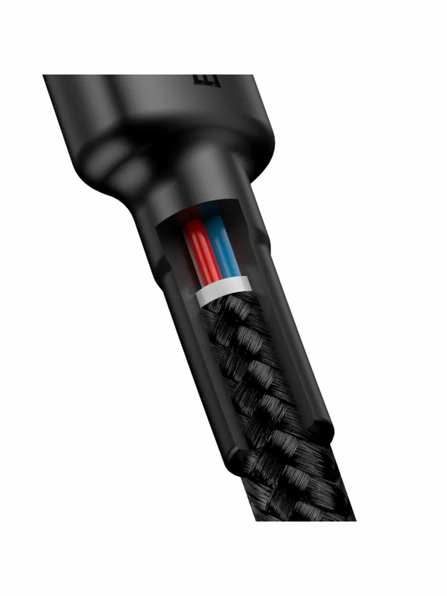 Кабель Baseus для зарядки и передачи данных Type-C PD2.0 60W 1м (черный) — фото 1