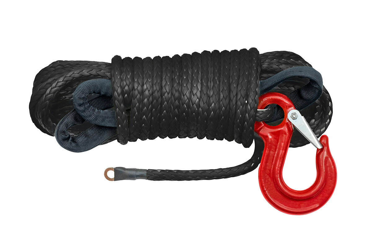 Трос для лебёдки синтетический РИФ Rope6mm15mBL 6 мм/15 м черный (готовый)