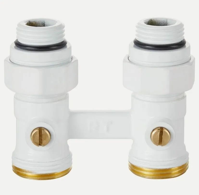 Узел нижнего подключения Delta прямой 1/2"х3/4" EK (белый)