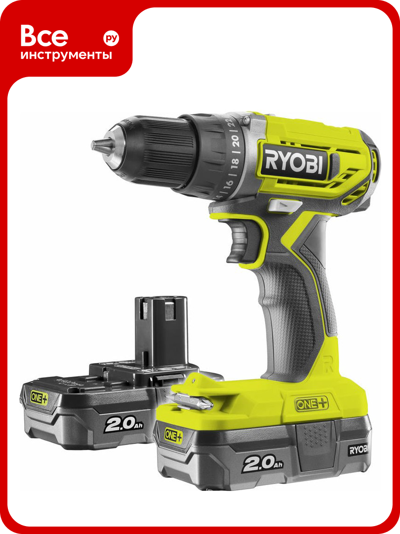 Аккумуляторная дрель-шуруповерт Ryobi ONE+ R18DD2-220S 5133003821