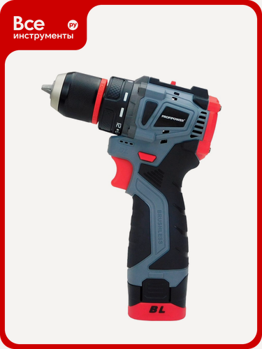 Изображение товара Аккумуляторный бесщеточный шуруповерт Profipower BL-161 16В, 40Нм, Li-ion 2 шт, 2.0Ач,2 скорости, 0.8-10 мм, З/У, в кейсе E0210