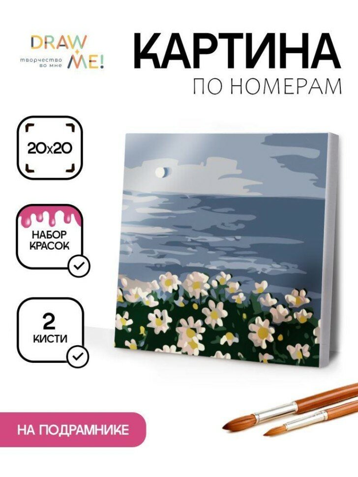 Картина по номерам на подрамнике Draw Me! White daisies 20х20см 156-HB3105
