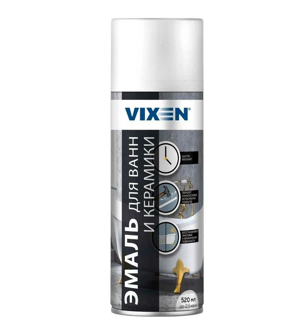 Эмаль Vixen VX55002 для ванн и керамики аэрозоль белая 520 мл