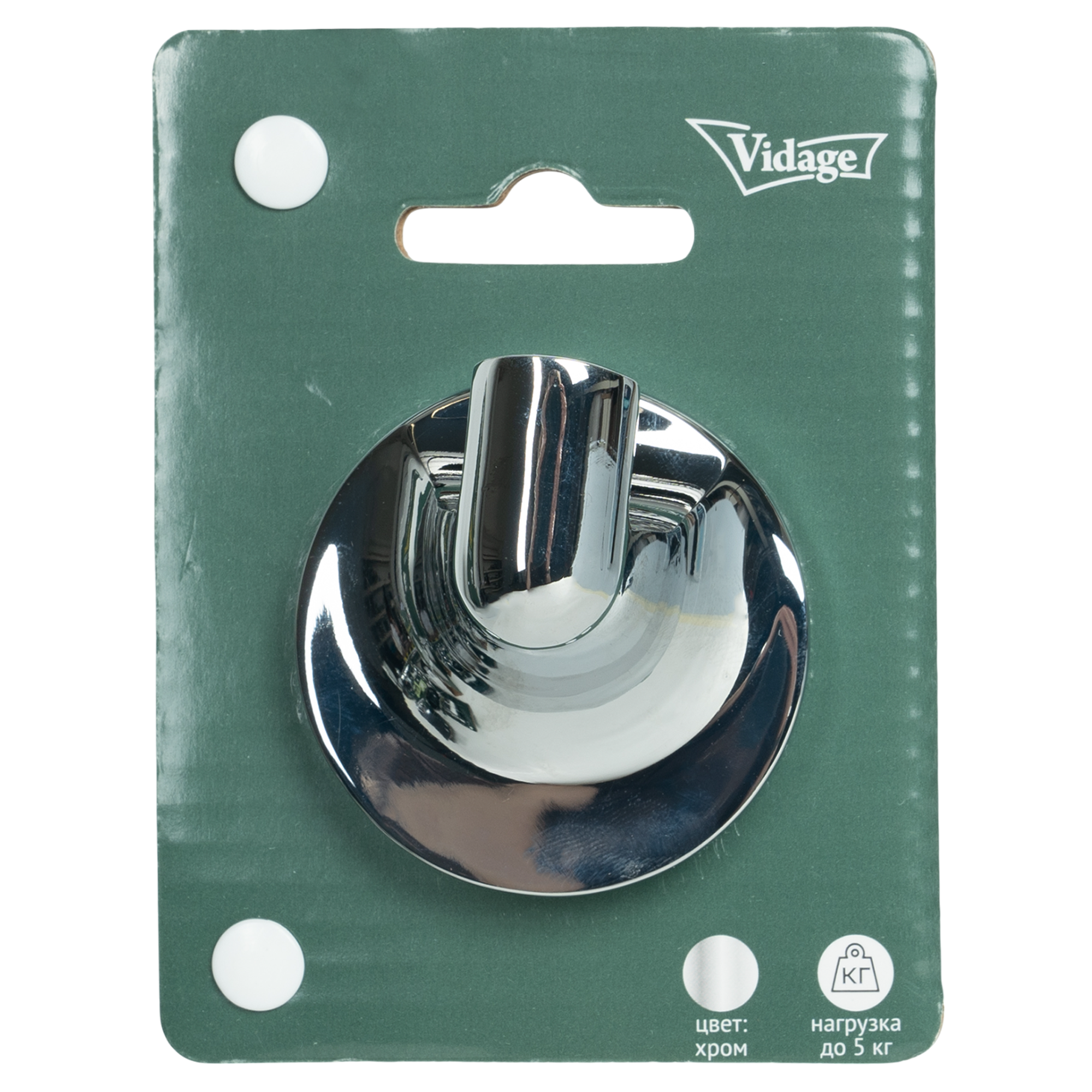 Крючок Vidage Ангарка металлический цвет хром — фото 1