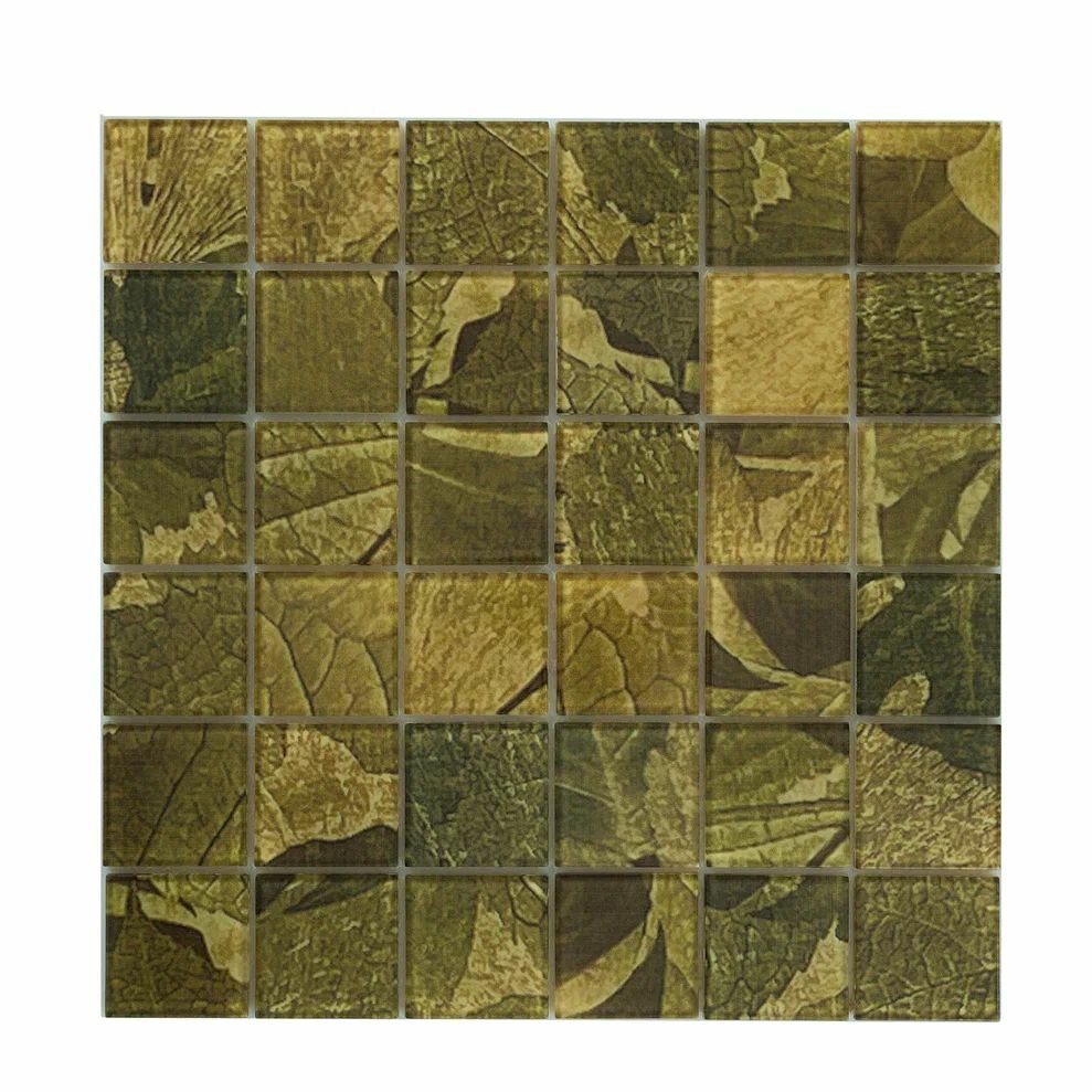 Плитка мозаика стеклянная с фольгой КерамограД 30х30см PM4001/ 1 сетка