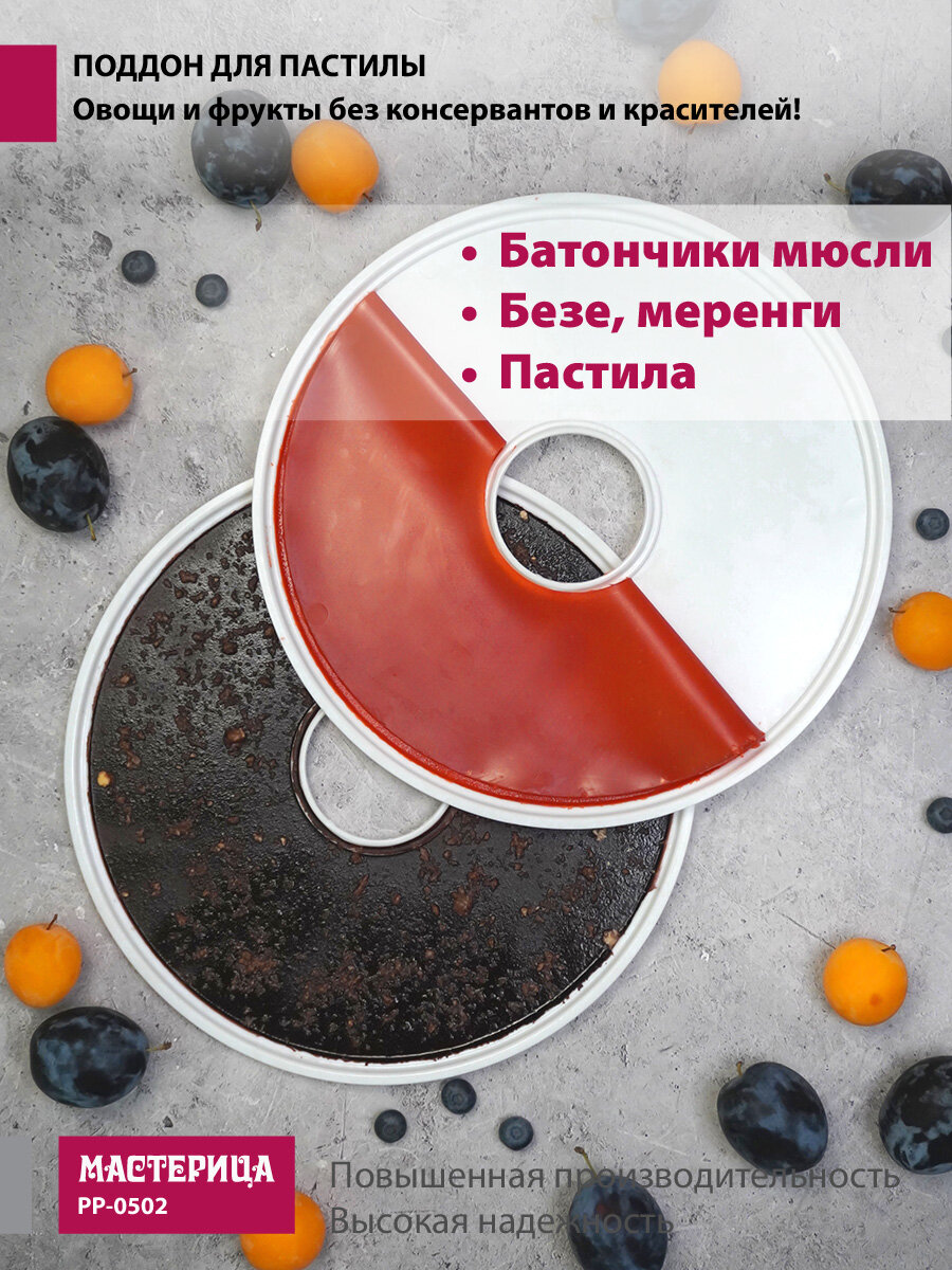 Поддон для пастилы Мастерица PР-0502 2шт универс, диаметр 29.5см к сушилкам для овощей и фруктов — фото 1