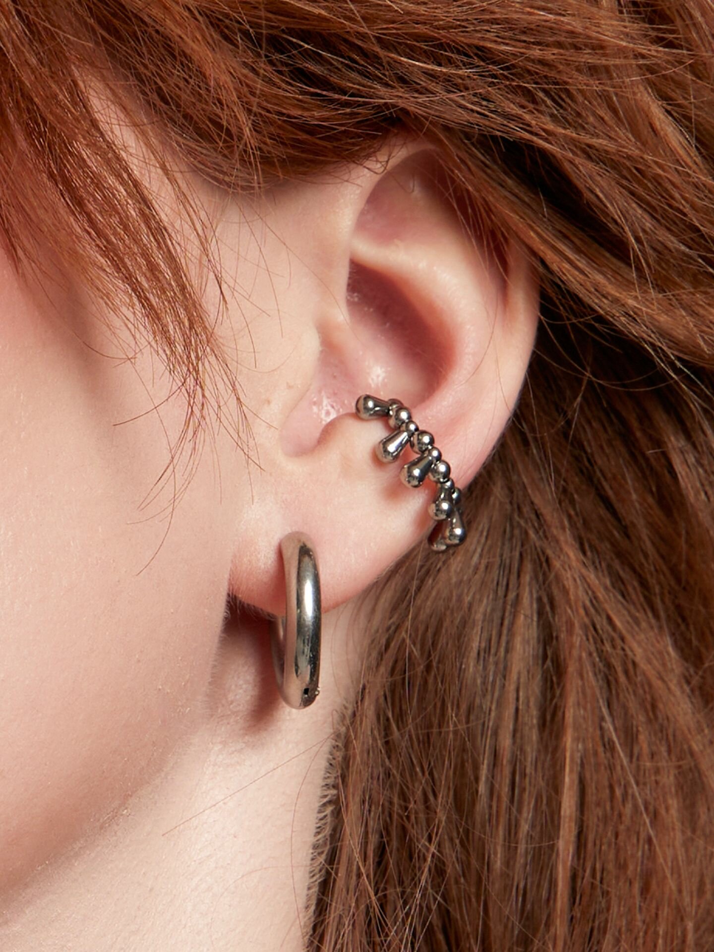 Моносерьга кафф RESURS, стальной — фото 1