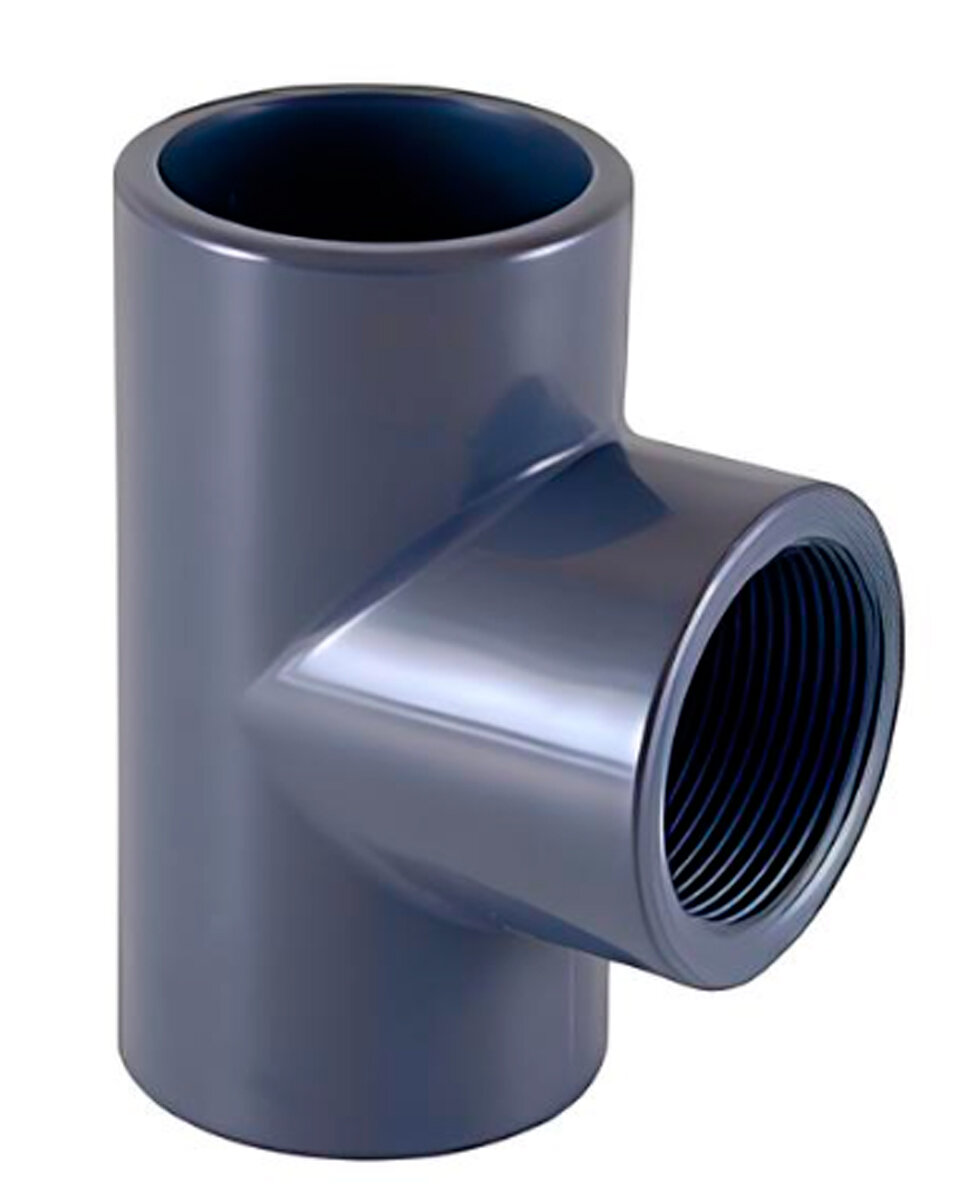 Тройник 90 град. переходной клей-резьба д.32х1" (Европа), неразборный, 10 бар / Трубы и фитинги