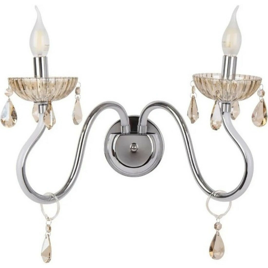 Бра Hiper Jennie H824-2, E14, 80Вт, IP20, хром, бронза