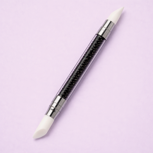 Изображение товара Кисть силиконовая двусторонняя скошенное перо + скошенный овал Zoo Nail Art 1885