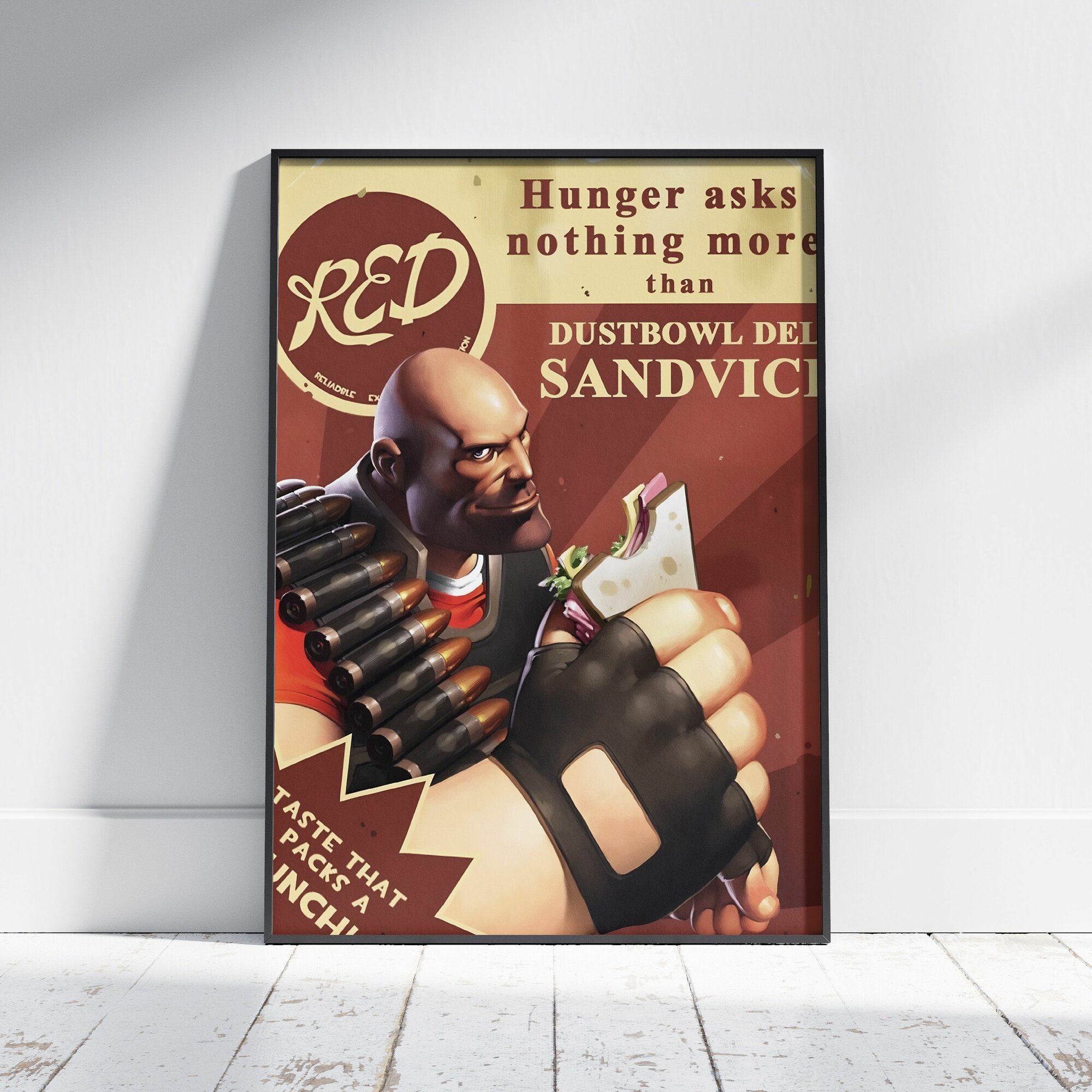 Плакат на стену для интерьера Team Fortress 2 (Пулемётчик 4) - Постер по игре формата А4 (21x30 см)