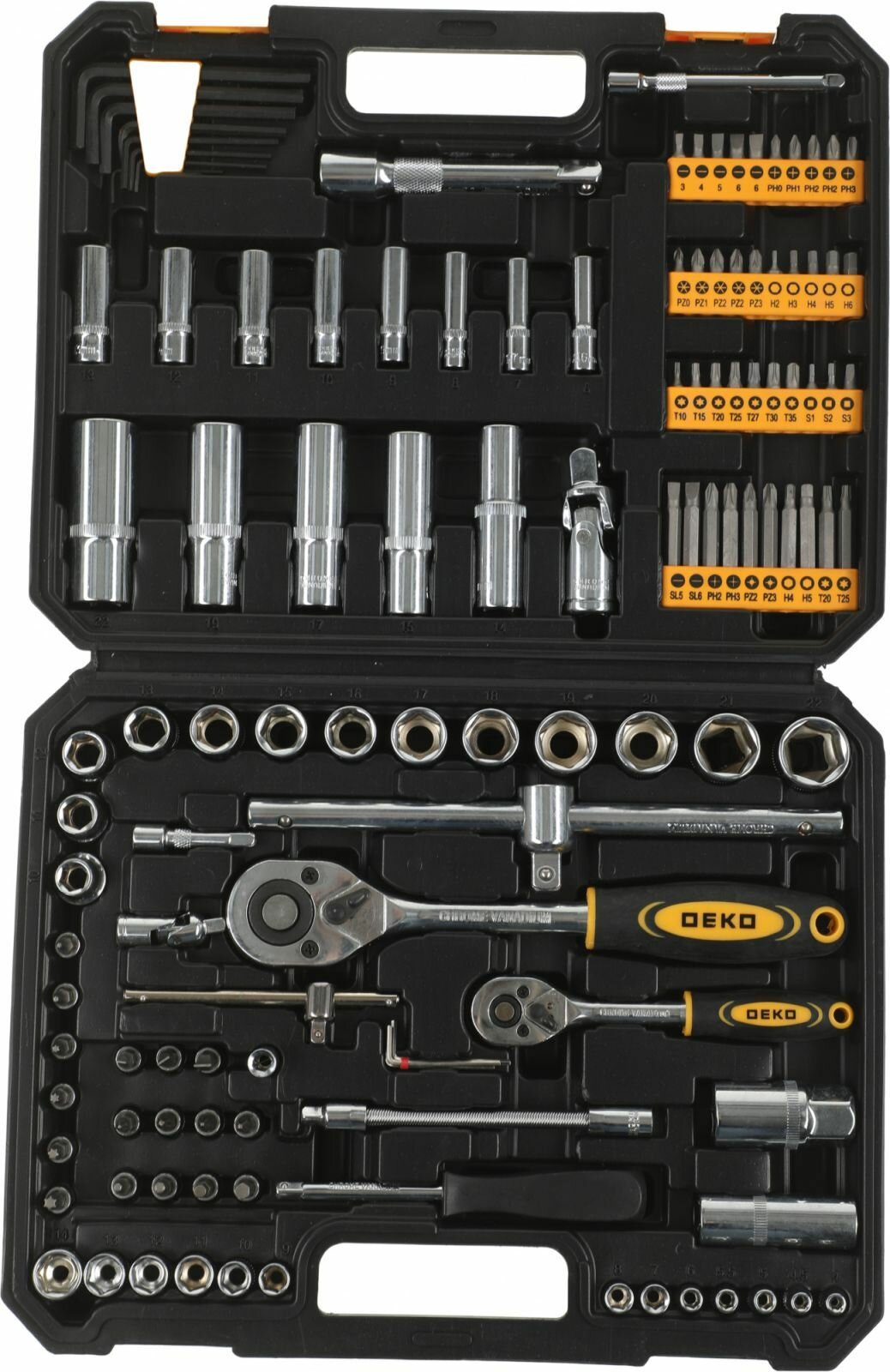 Набор инструментов DEKO DKAT121, 121 предмет, жесткий кейс (065-0911)