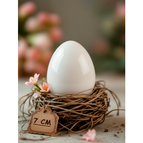 фото Пасхальное яйцо hill&mill egg small 7 см керамика белое / пасхальный декор hill & mill
