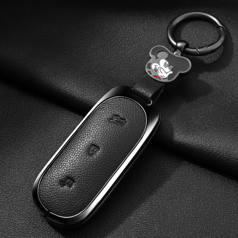 Цинковый сплав автомобильный ключевой брелок с шнуром для идеальных моделей L8/L9, мокко-коричневый, премиум защитный