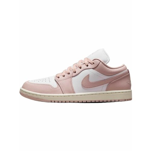 фото Кеды nike air jordan 1 low bred sail women's, полнота f (eu)/ на среднюю стопу, размер 7 us, розовый/белый