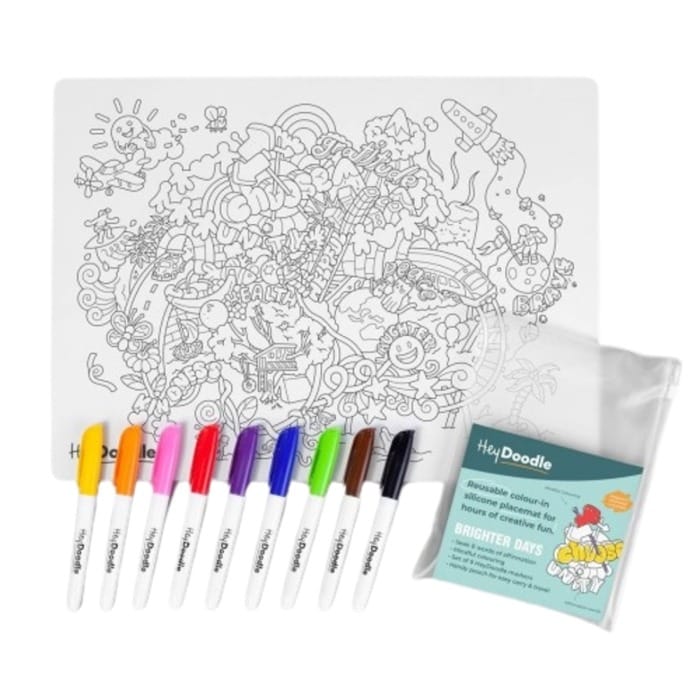 Набор для рисования Hey Doodle силиконовый коврик для раскрашивания, A3, солнечные каракули