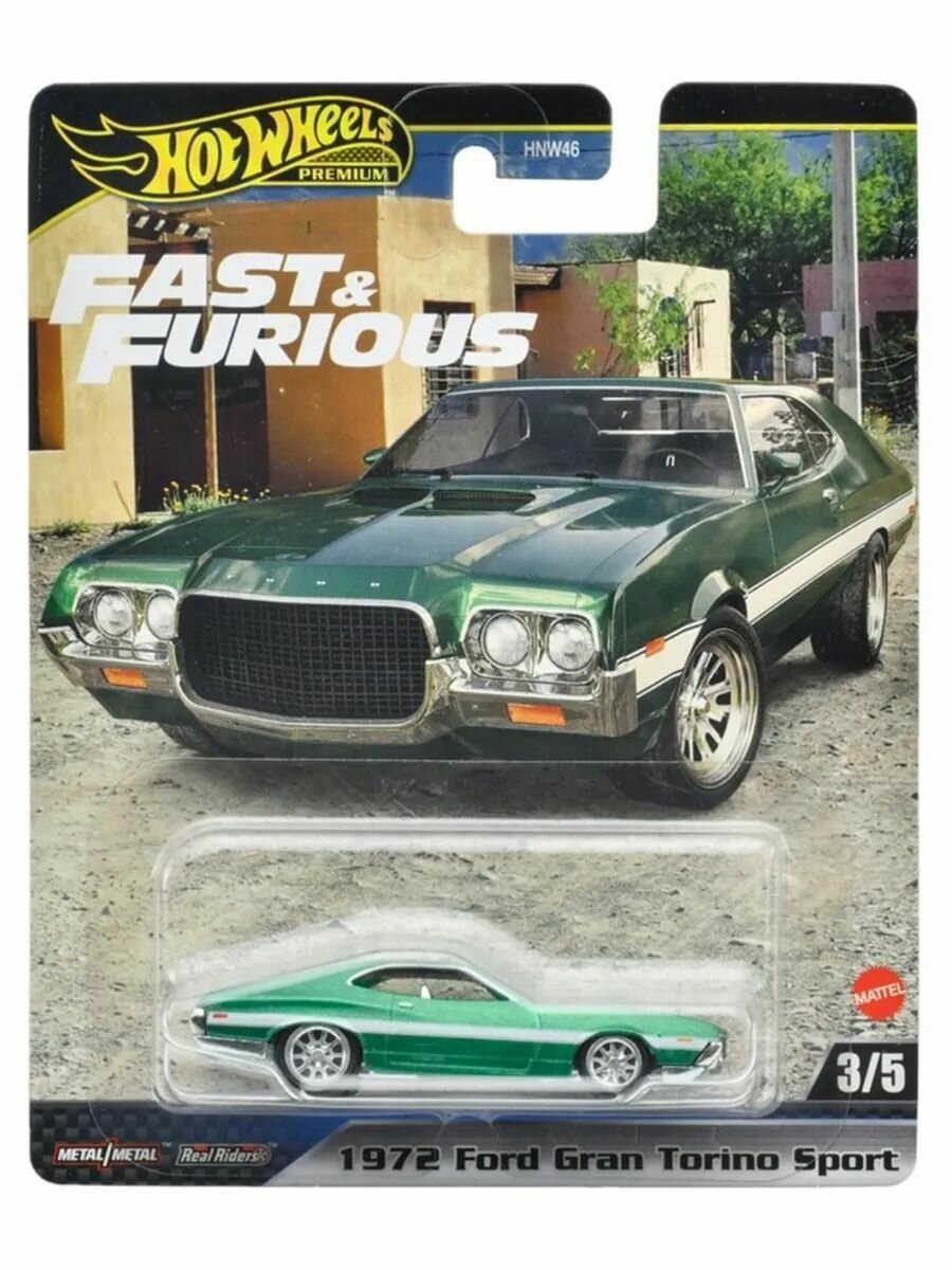 HYP72 Hot Wheels Premium Fast & Furious машинка металлическая игрушка коллекционная масштабная модель премиальная 1972 Ford Gran Torino Sport