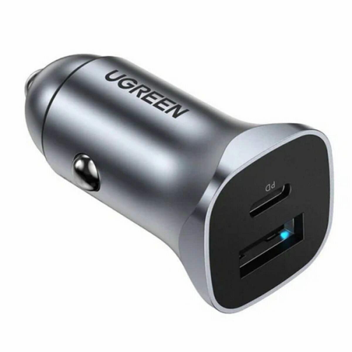 Автомобильное зарядное устройство UGREEN CD130 USB-C PD+USB-A QC 30W Fast Car Charger + SCP2 .5W, серый