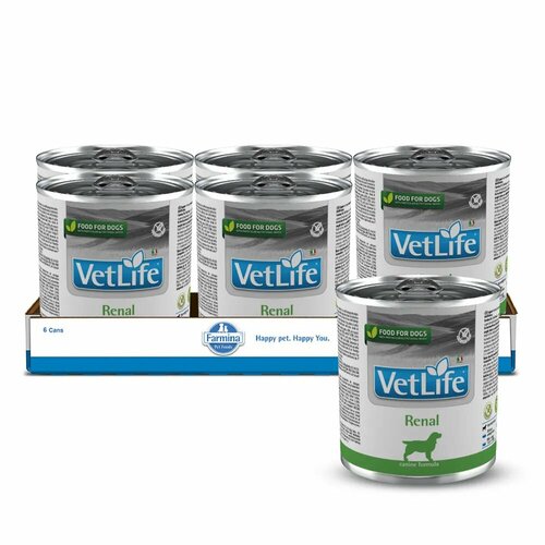 Влажный корм для собак Farmina Vet Life Renal, при заболеваниях почек, 6 шт х 300 гр