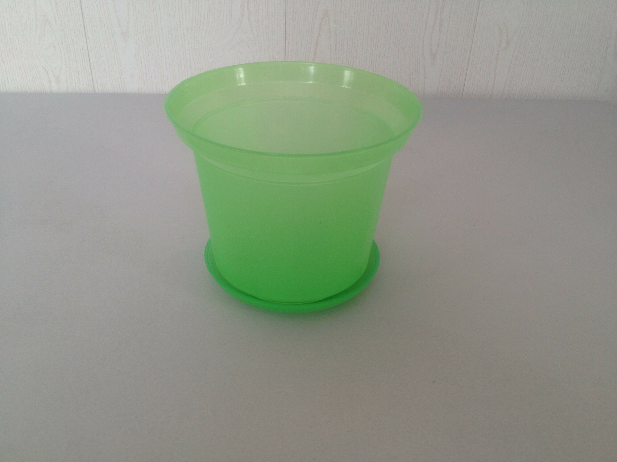 Горшок цветочный с блюдцем 15 л (в комплекте 6 штук) цвет салатовый