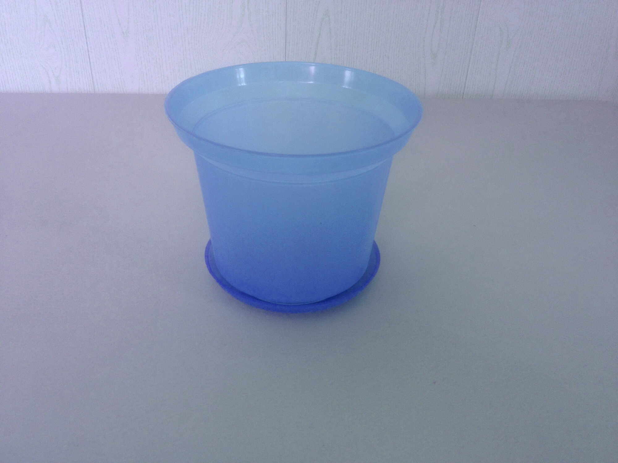 Горшок цветочный с блюдцем 15 л (в комплекте 6 штук) цвет синий