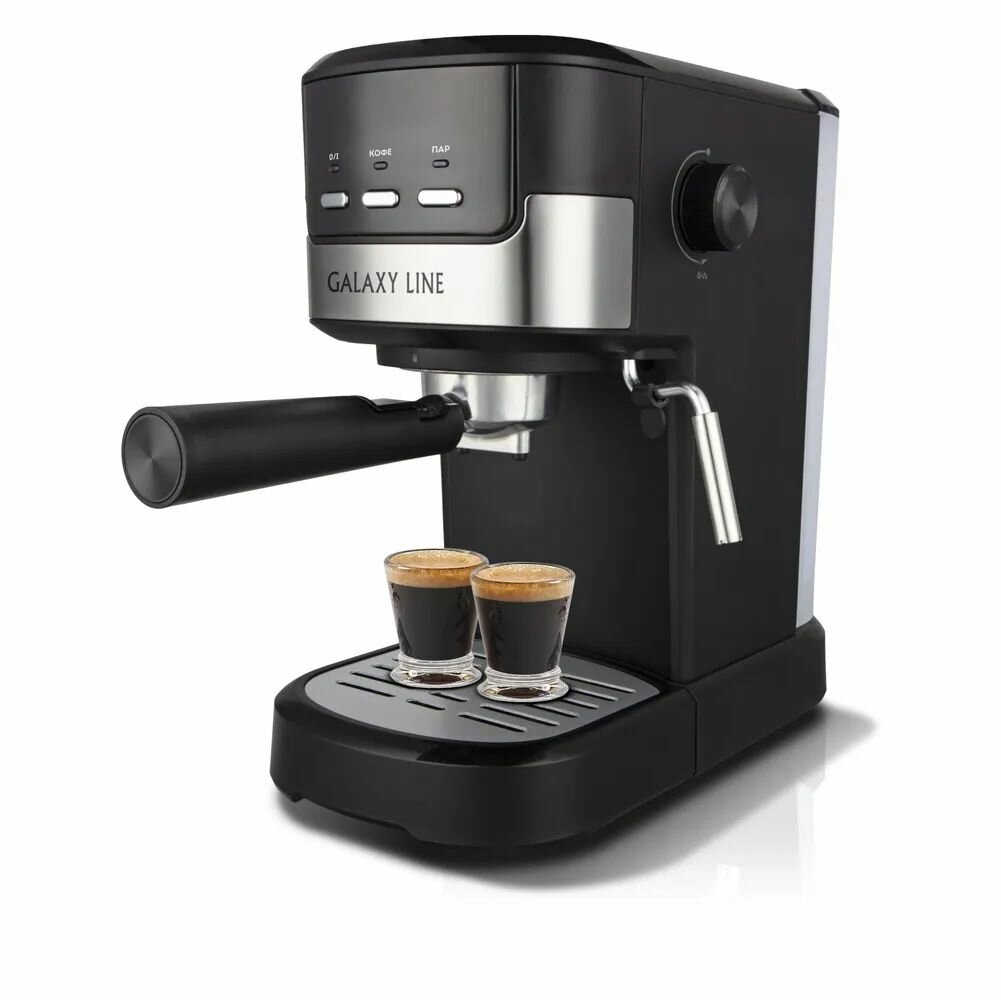 Кофеварка электрическая Galaxy LINE GL 0757 1350 Вт 15 бар итальянская помпа ULKA регулятор интенсивности подачи пара каппучинатор