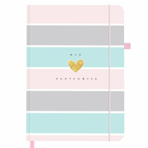 Скетчбук, слоновая кость 140 г/м2, 130х210 мм, 80 л, софт-тач, резинка, BRAUBERG ART CLASSIC, "Polo style", 116468