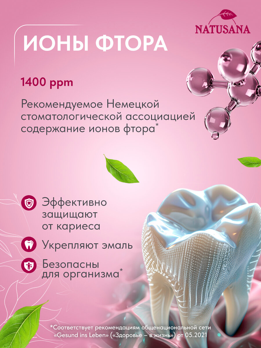 Лекарства От Воспаления Десен Зубная паста от кровоточивости десен Natusana Gum protection, 100 мл х 2 шт