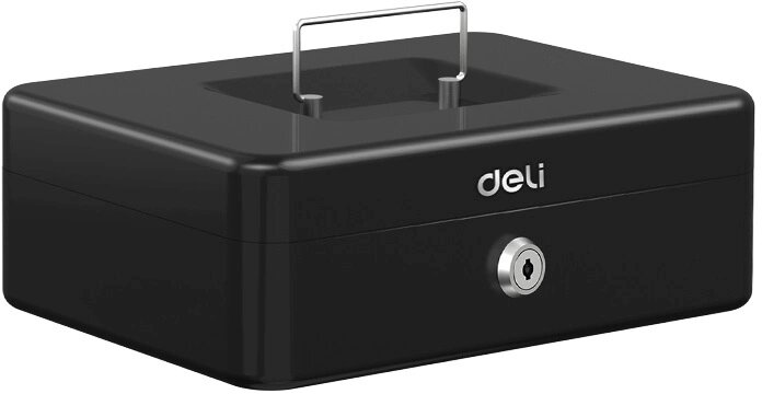 Сейф Deli ET505, взломостойкий, ключевой замок, черный, 85х250х180мм